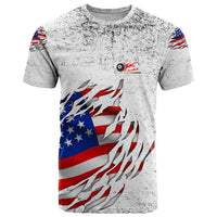 Custom American Flag Billiards T Shirt with Ripped Design Pool Ball Graphic - Wonder Print Shop