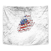 Custom American Flag Billiards Tapestry with Ripped Design Pool Ball Graphic - Wonder Print Shop