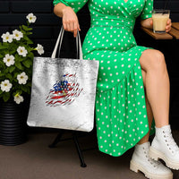 Custom American Flag Billiards Tote Bag with Ripped Design Pool Ball Graphic - Wonder Print Shop