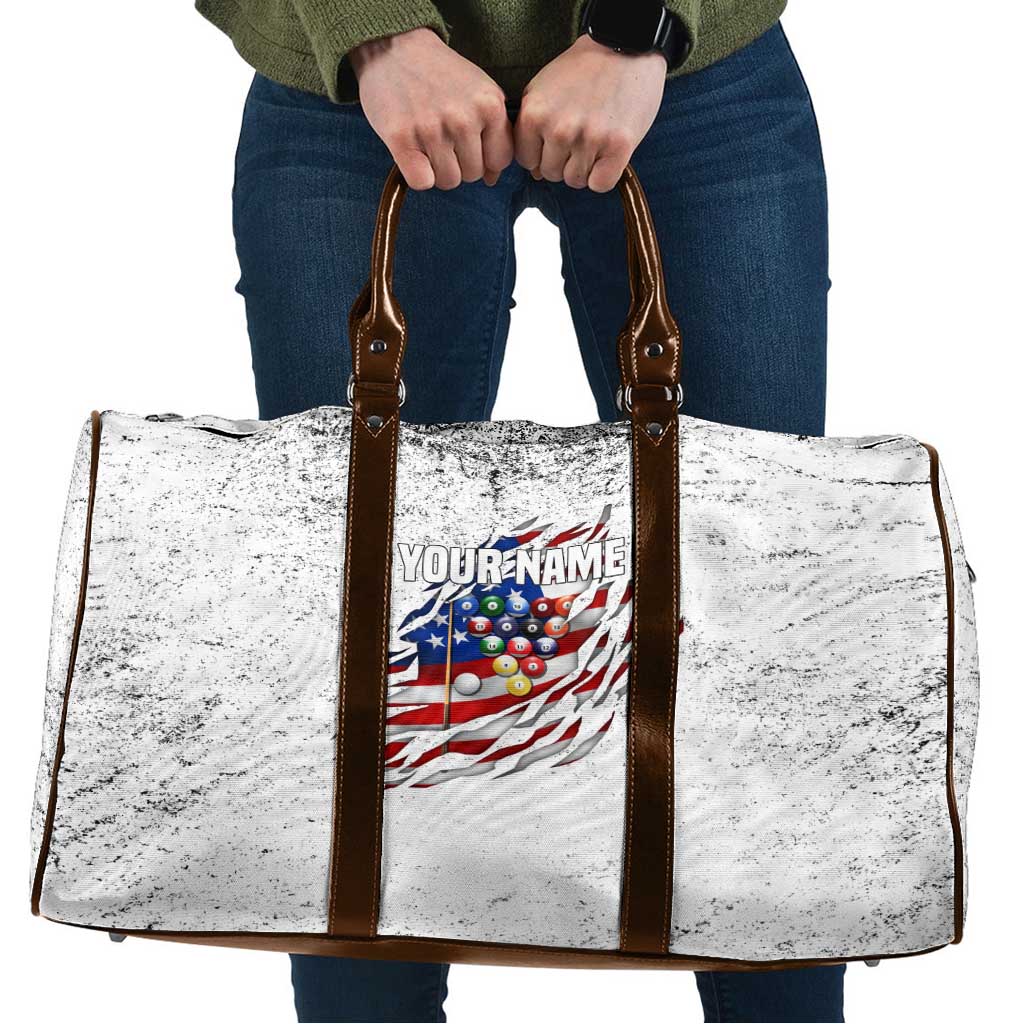 Custom American Flag Billiards Travel Bag with Ripped Design Pool Ball Graphic - Wonder Print Shop
