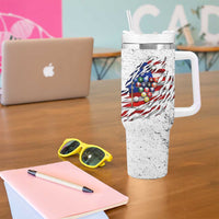 Custom American Flag Billiards Tumbler With Handle with Ripped Design Pool Ball Graphic - Wonder Print Shop