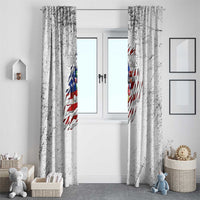 Custom American Flag Billiards Window Curtain with Ripped Design Pool Ball Graphic - undefined