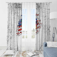 Custom American Flag Billiards Window Curtain with Ripped Design Pool Ball Graphic - undefined