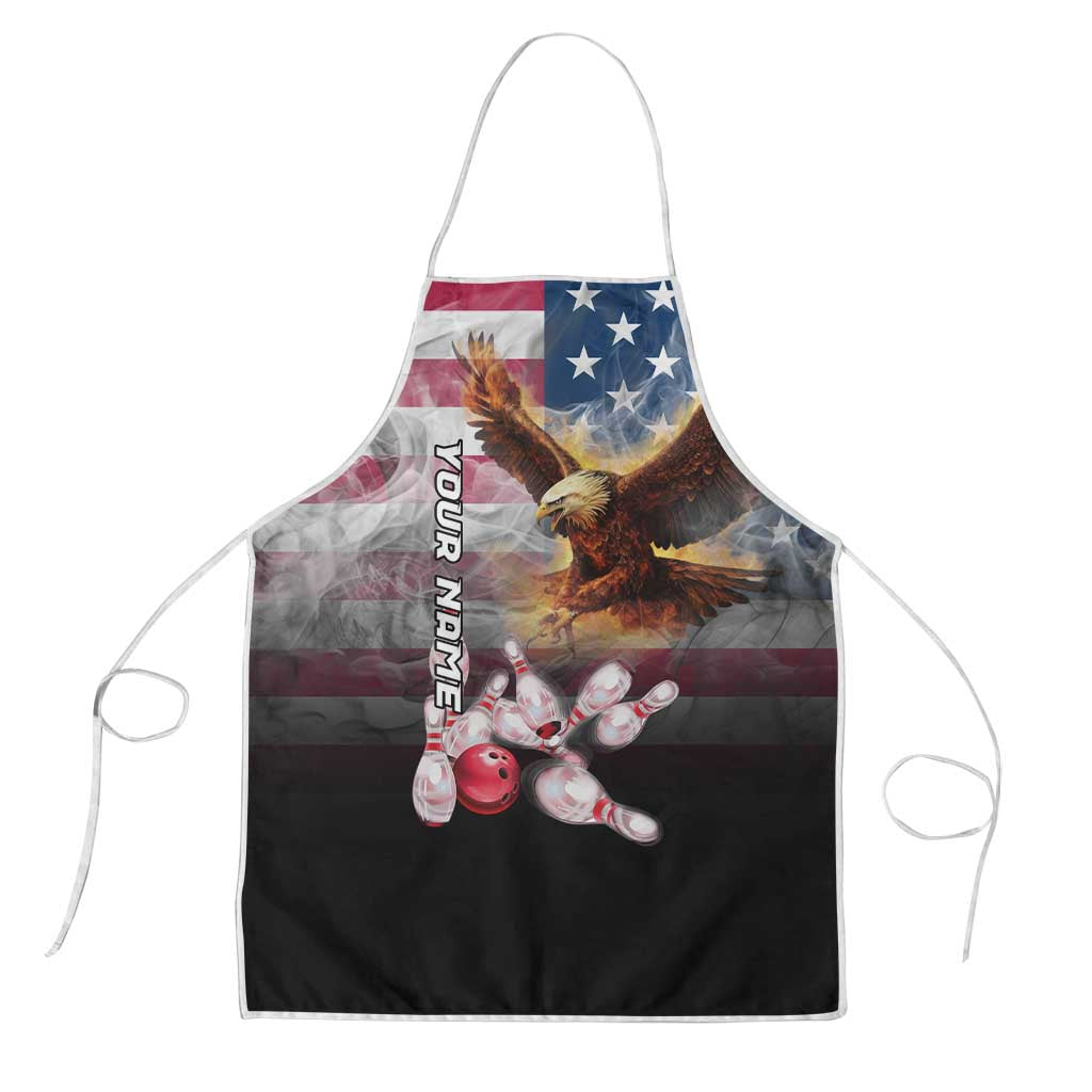Custom Patriotic Eagle Bowling Apron with American Flag Strike Design - Wonder Print Shop
