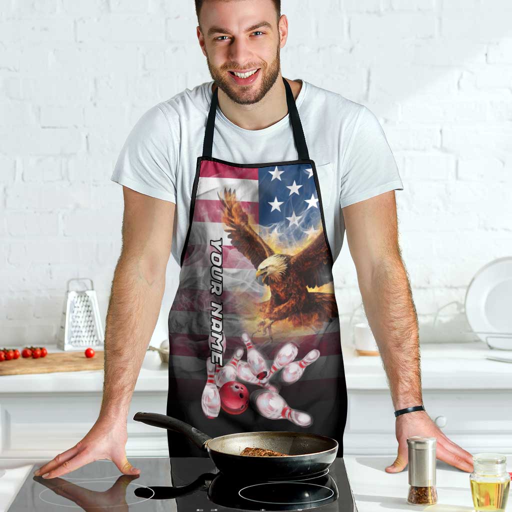 Custom Patriotic Eagle Bowling Apron with American Flag Strike Design - Wonder Print Shop