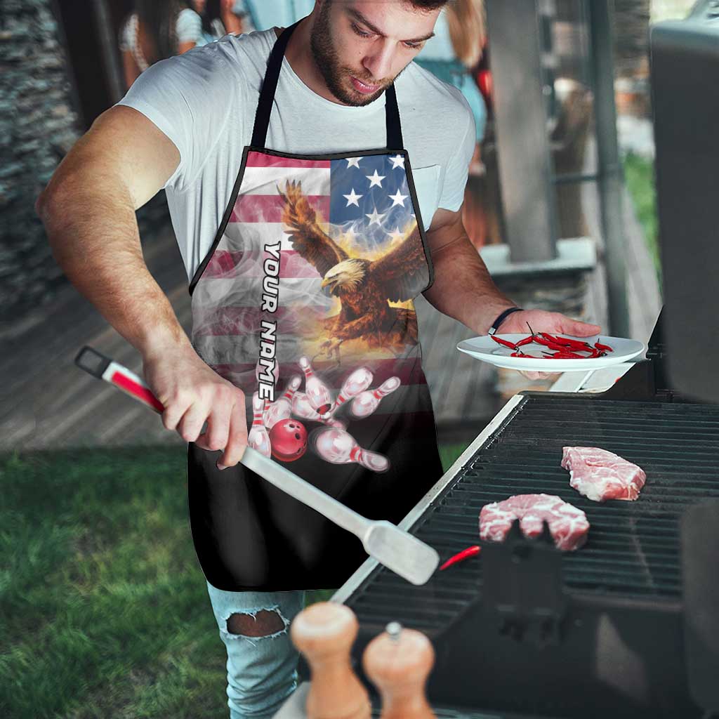 Custom Patriotic Eagle Bowling Apron with American Flag Strike Design - Wonder Print Shop