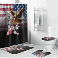 Custom Patriotic Eagle Bowling Bathroom Set with American Flag Strike Design - Wonder Print Shop