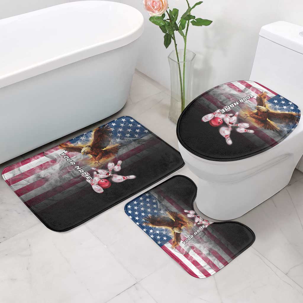 Custom Patriotic Eagle Bowling Bathroom Set with American Flag Strike Design - Wonder Print Shop