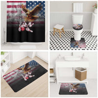 Custom Patriotic Eagle Bowling Bathroom Set with American Flag Strike Design - Wonder Print Shop