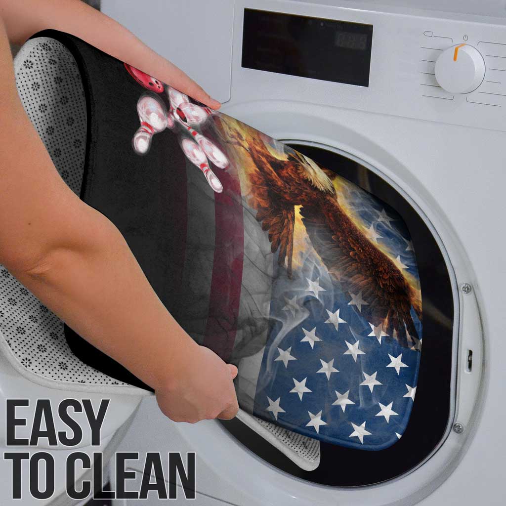 Custom Patriotic Eagle Bowling Bathroom Set with American Flag Strike Design - Wonder Print Shop