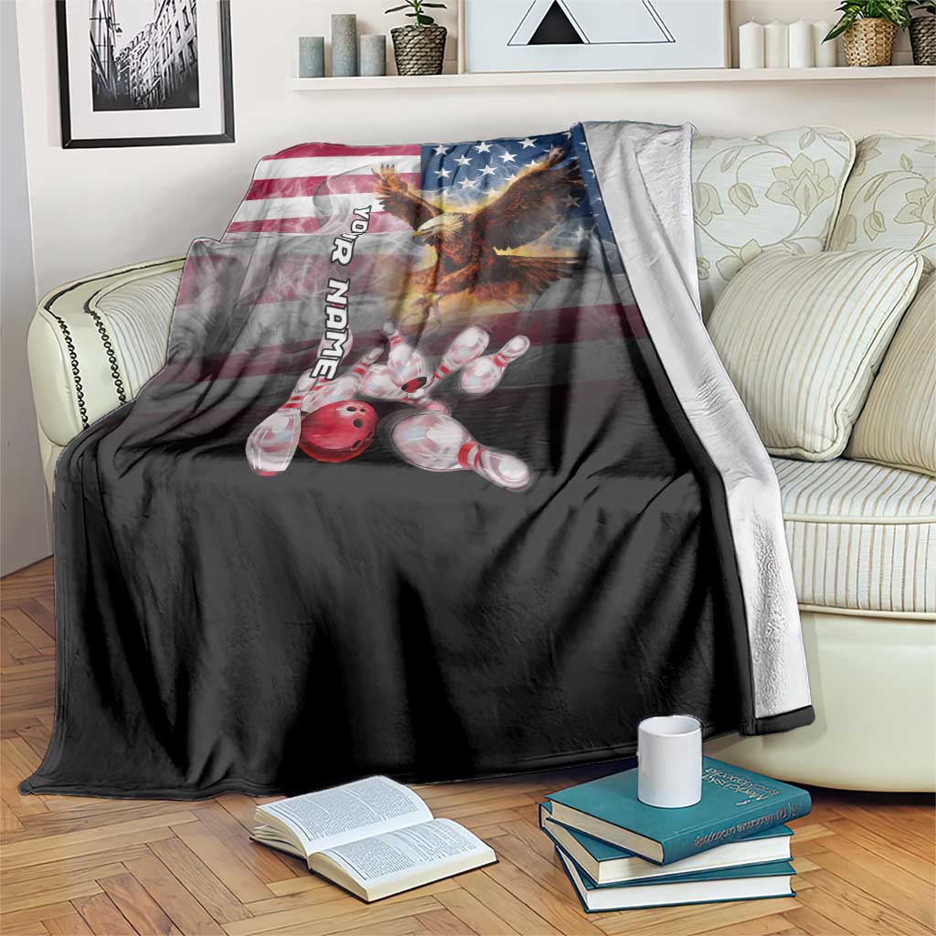 Custom Patriotic Eagle Bowling Blanket with American Flag Strike Design - Wonder Print Shop