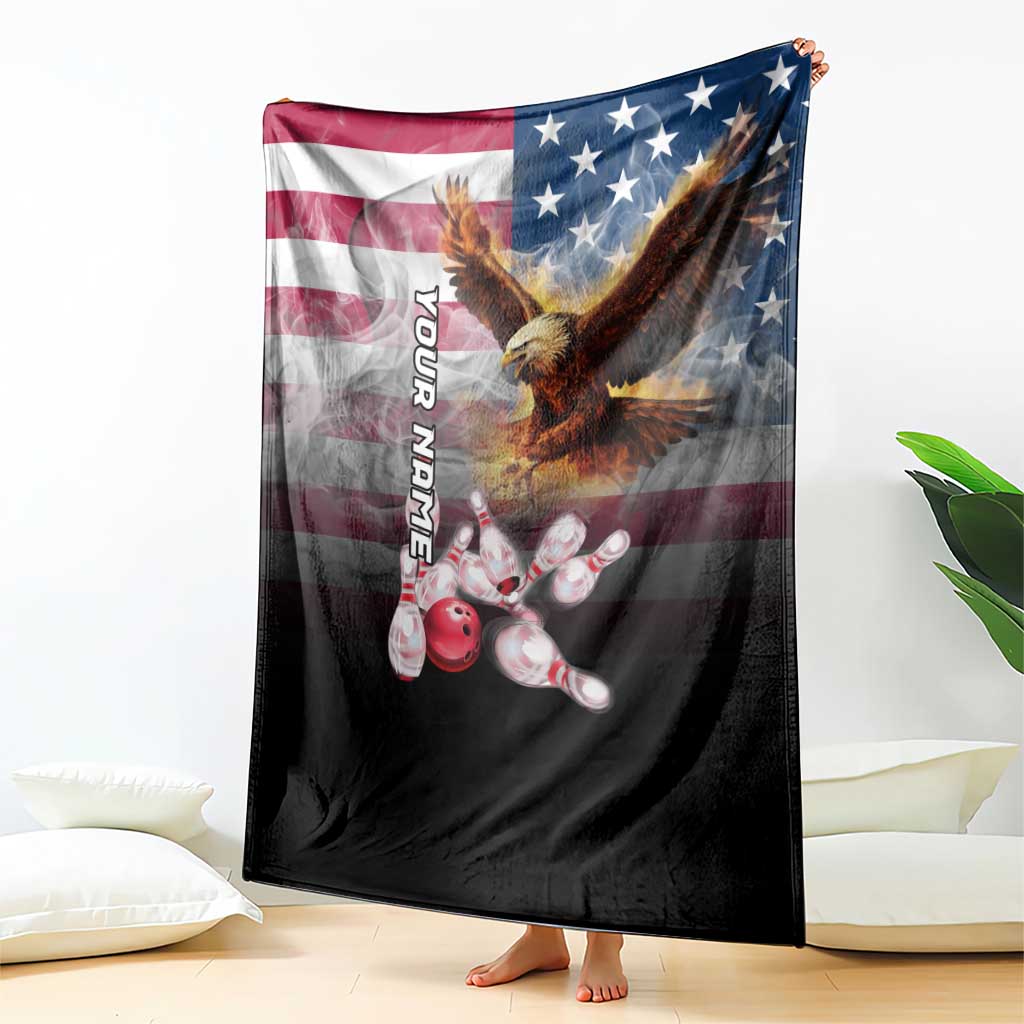 Custom Patriotic Eagle Bowling Blanket with American Flag Strike Design - Wonder Print Shop