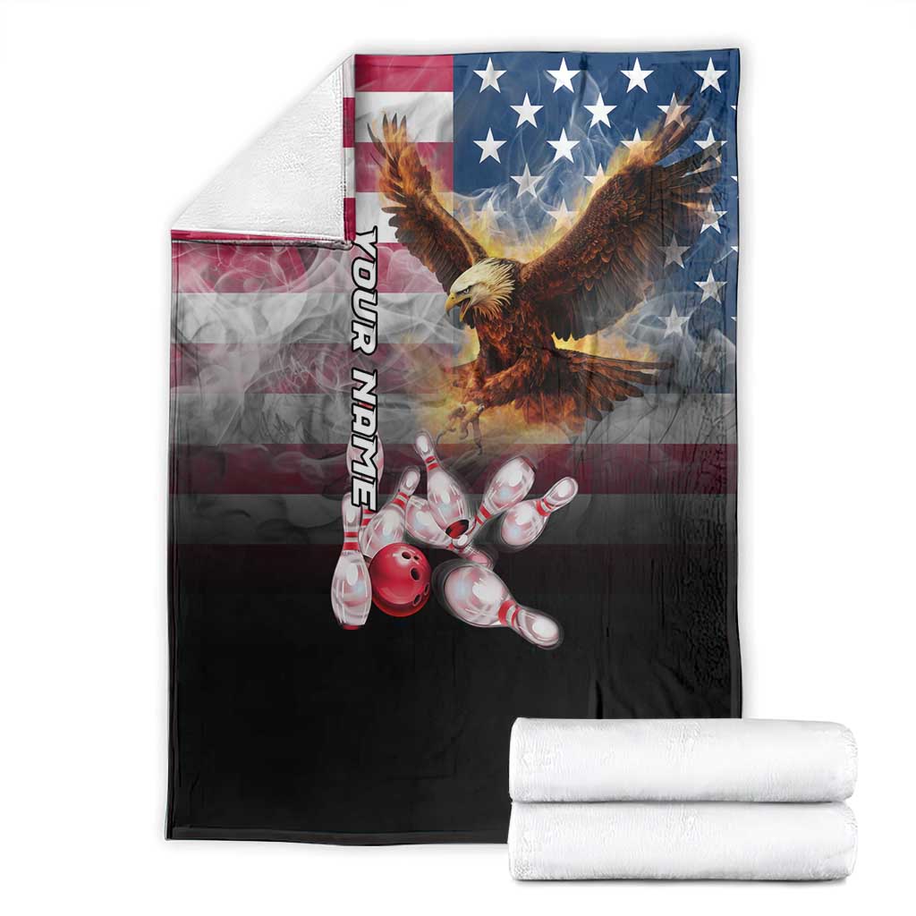 Custom Patriotic Eagle Bowling Blanket with American Flag Strike Design - Wonder Print Shop