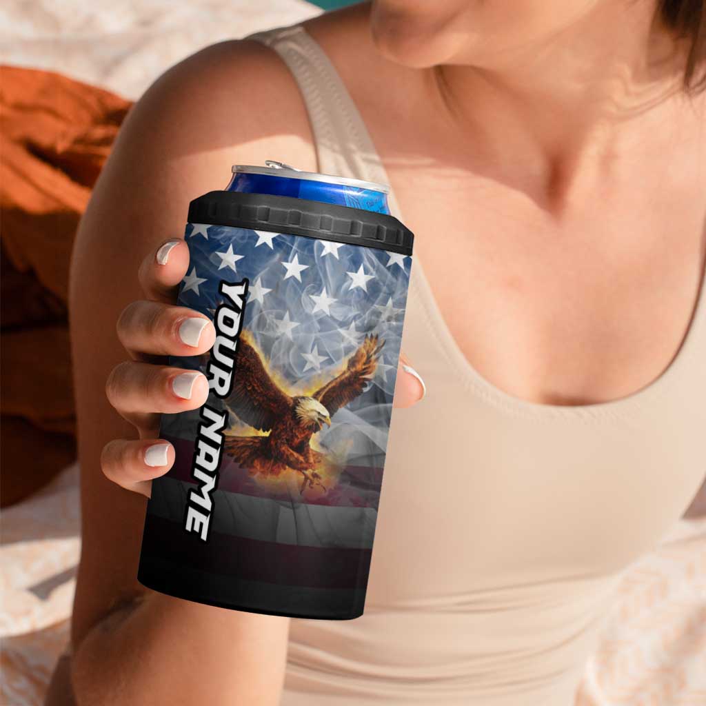 Custom Patriotic Eagle Bowling 4 in 1 Can Cooler Tumbler with American Flag Strike Design - Wonder Print Shop
