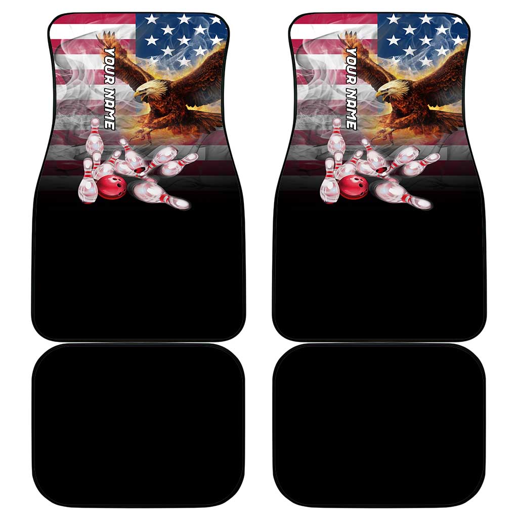 Custom Patriotic Eagle Bowling Car Mats with American Flag Strike Design - Wonder Print Shop