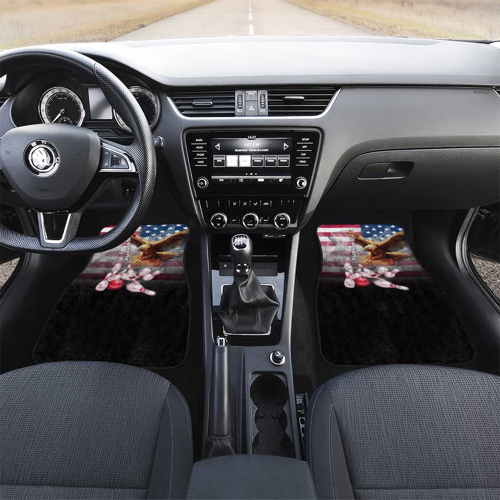 Custom Patriotic Eagle Bowling Car Mats with American Flag Strike Design - Wonder Print Shop