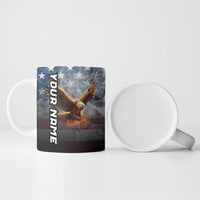 Custom Patriotic Eagle Bowling Ceramic Mug with American Flag Strike Design - Wonder Print Shop