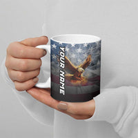 Custom Patriotic Eagle Bowling Ceramic Mug with American Flag Strike Design - Wonder Print Shop