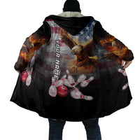 Custom Patriotic Eagle Bowling Cloak with American Flag Strike Design - Wonder Print Shop