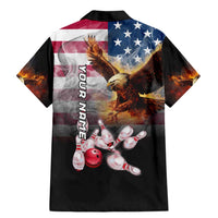 Custom Patriotic Eagle Bowling Family Matching Mermaid Dress and Hawaiian Shirt with American Flag Strike Design - Wonder Print Shop
