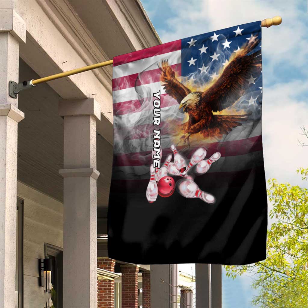 Custom Patriotic Eagle Bowling Garden Flag with American Flag Strike Design - Wonder Print Shop