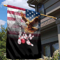 Custom Patriotic Eagle Bowling Garden Flag with American Flag Strike Design - Wonder Print Shop