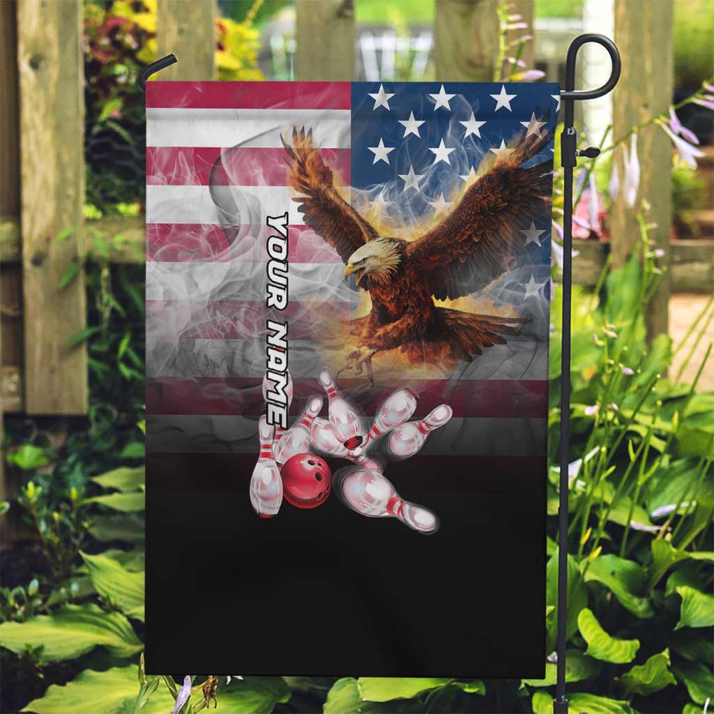 Custom Patriotic Eagle Bowling Garden Flag with American Flag Strike Design - Wonder Print Shop