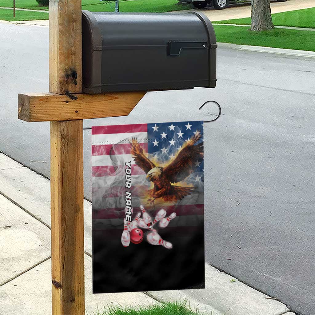 Custom Patriotic Eagle Bowling Garden Flag with American Flag Strike Design - Wonder Print Shop