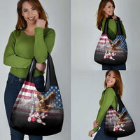 Custom Patriotic Eagle Bowling Grocery Bag with American Flag Strike Design - Wonder Print Shop