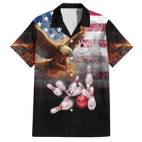 Custom Patriotic Eagle Bowling Hawaiian Shirt with American Flag Strike Design - Wonder Print Shop