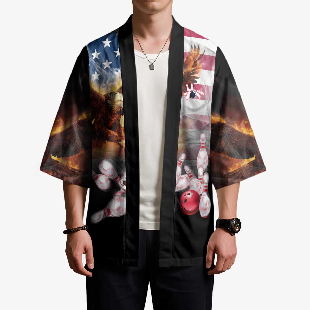 Custom Patriotic Eagle Bowling Kimono with American Flag Strike Design - Wonder Print Shop