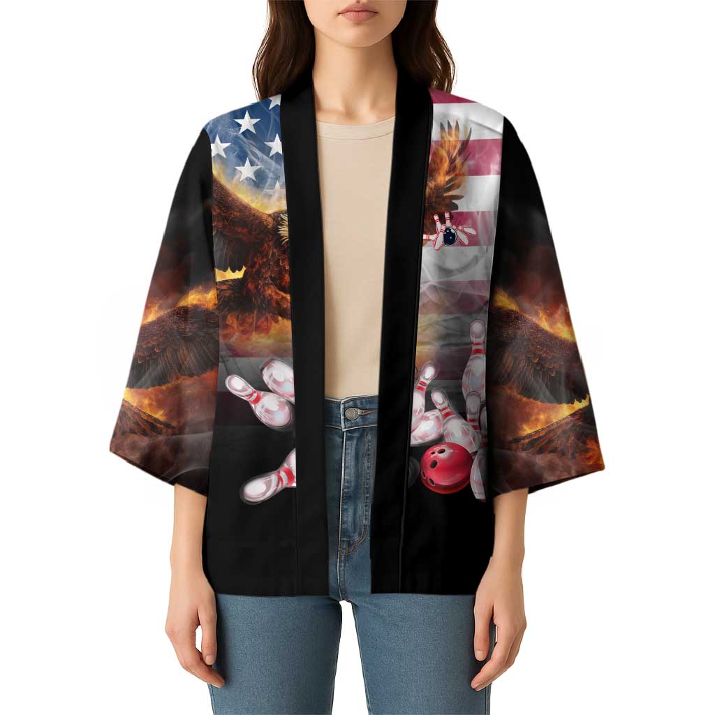 Custom Patriotic Eagle Bowling Kimono with American Flag Strike Design - Wonder Print Shop