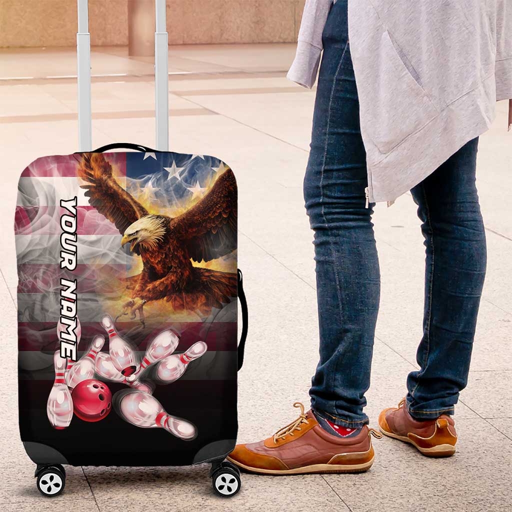 Custom Patriotic Eagle Bowling Luggage Cover with American Flag Strike Design - Wonder Print Shop