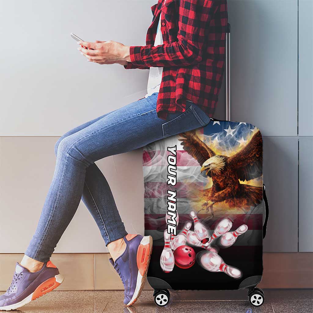 Custom Patriotic Eagle Bowling Luggage Cover with American Flag Strike Design - Wonder Print Shop
