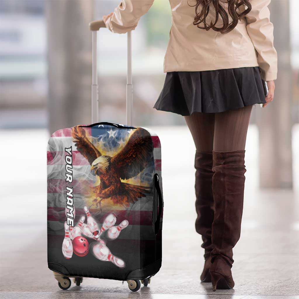 Custom Patriotic Eagle Bowling Luggage Cover with American Flag Strike Design - Wonder Print Shop