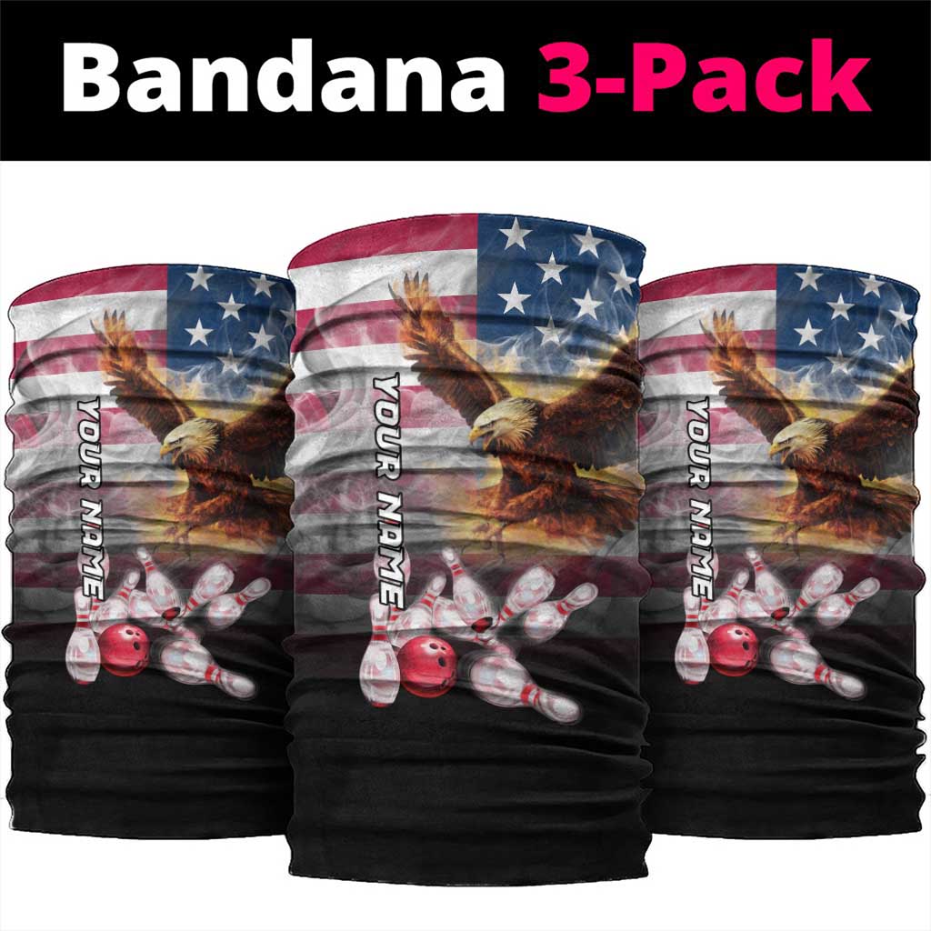 Custom Patriotic Eagle Bowling Neck Gaiter with American Flag Strike Design - Wonder Print Shop