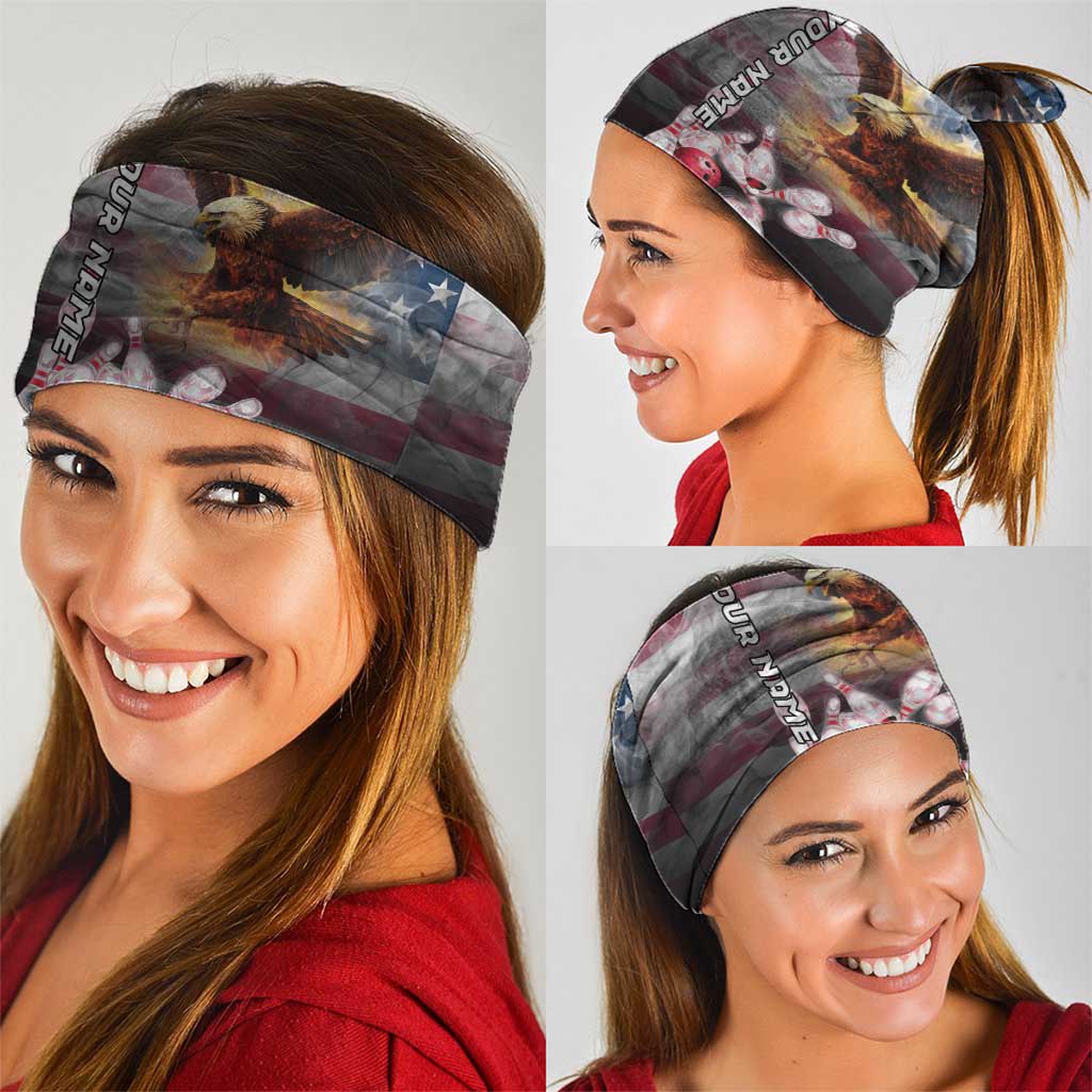 Custom Patriotic Eagle Bowling Neck Gaiter with American Flag Strike Design - Wonder Print Shop