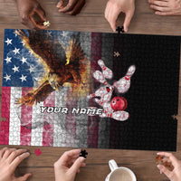 Custom Patriotic Eagle Bowling Puzzle with American Flag Strike Design - Wonder Print Shop
