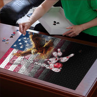 Custom Patriotic Eagle Bowling Puzzle with American Flag Strike Design - Wonder Print Shop