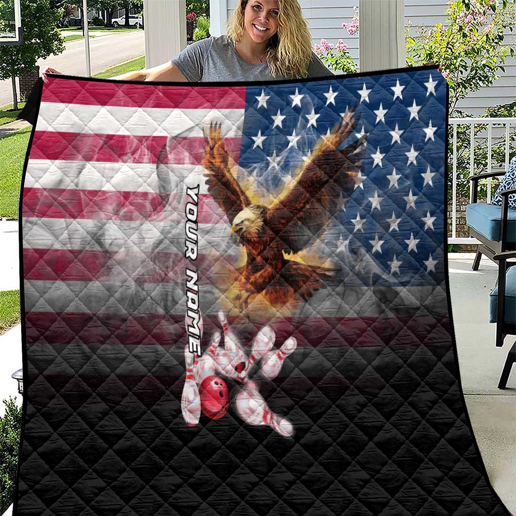 Custom Patriotic Eagle Bowling Quilt with American Flag Strike Design - Wonder Print Shop
