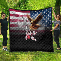 Custom Patriotic Eagle Bowling Quilt with American Flag Strike Design - Wonder Print Shop