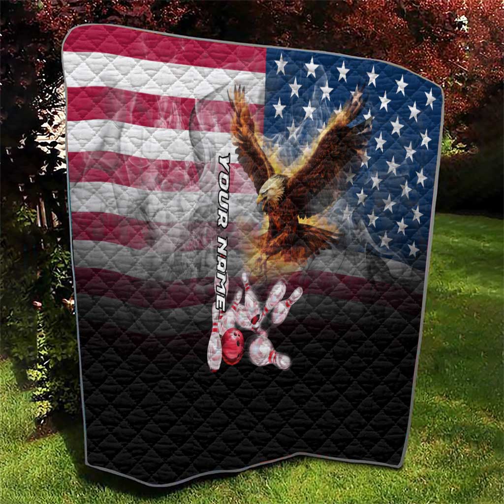 Custom Patriotic Eagle Bowling Quilt with American Flag Strike Design - Wonder Print Shop