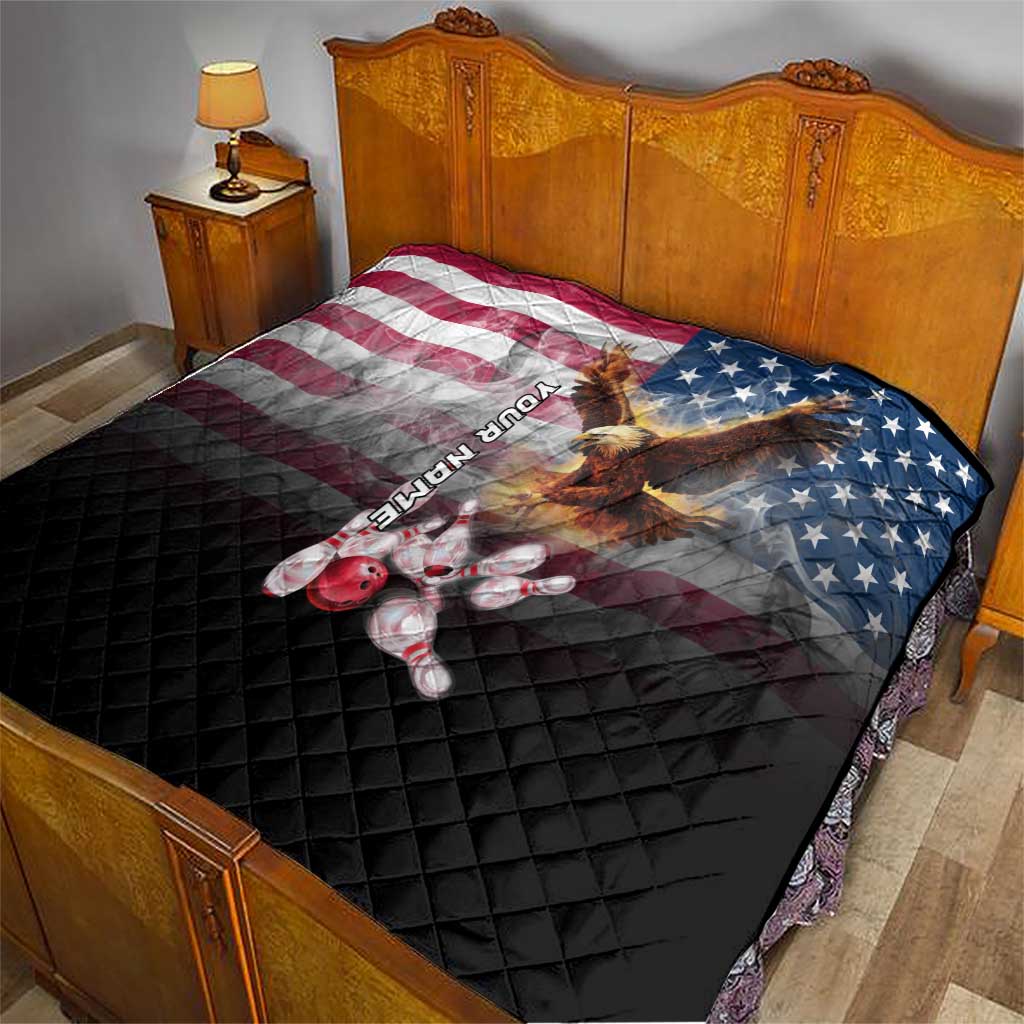 Custom Patriotic Eagle Bowling Quilt with American Flag Strike Design - Wonder Print Shop