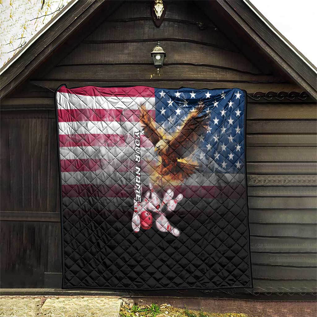 Custom Patriotic Eagle Bowling Quilt with American Flag Strike Design - Wonder Print Shop