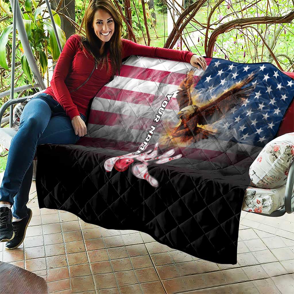 Custom Patriotic Eagle Bowling Quilt with American Flag Strike Design - Wonder Print Shop