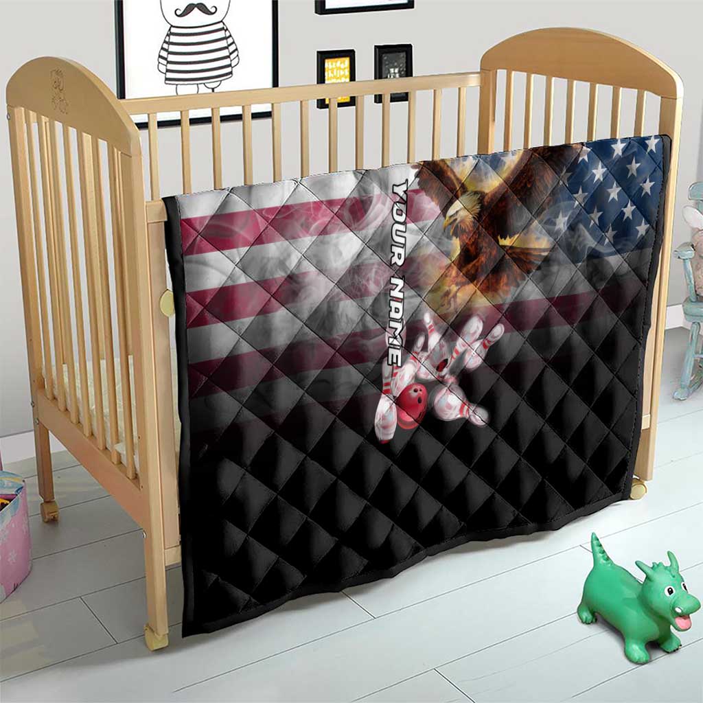 Custom Patriotic Eagle Bowling Quilt with American Flag Strike Design - Wonder Print Shop
