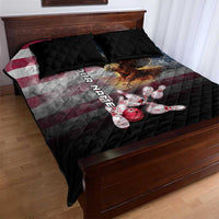 Custom Patriotic Eagle Bowling Quilt Bed Set with American Flag Strike Design - Wonder Print Shop