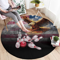 Custom Patriotic Eagle Bowling Round Carpet with American Flag Strike Design - Wonder Print Shop