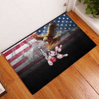 Custom Patriotic Eagle Bowling Rubber Doormat with American Flag Strike Design - Wonder Print Shop
