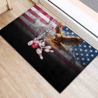 Custom Patriotic Eagle Bowling Rubber Doormat with American Flag Strike Design - Wonder Print Shop